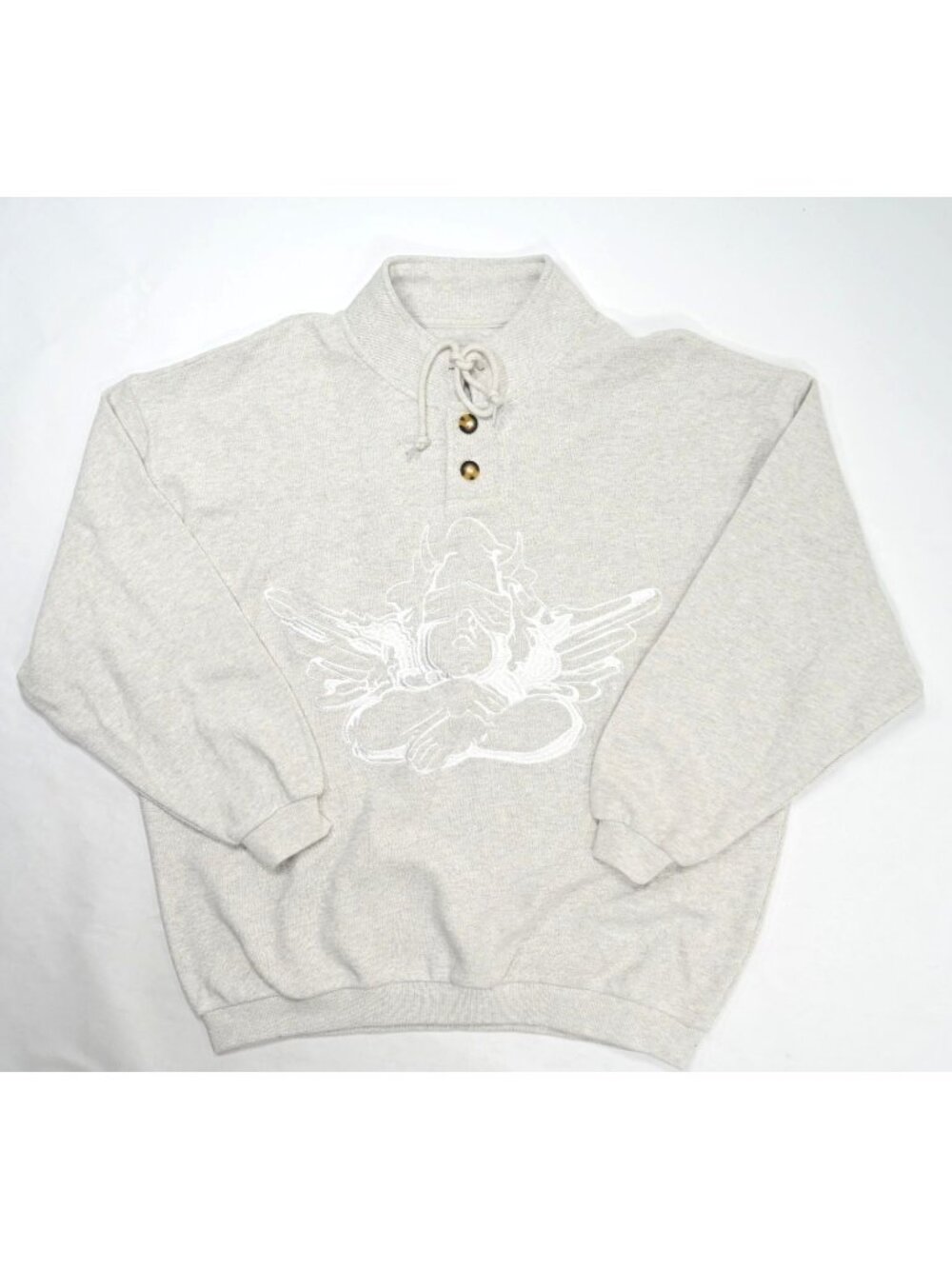Boys Lie Athletics Henley Crewneck in Heather Ash Grey - Picture 2 of 5